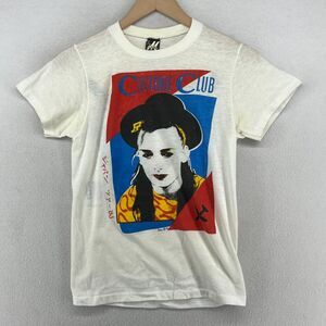 CULTURE CLUB Shirt Adult M BOY GEORGE ZEBRA '83 Single Stitch White USA VTG